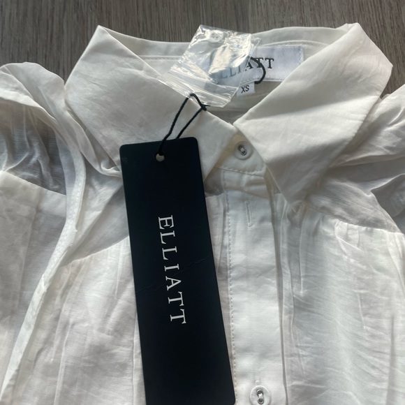 elliatt gaily white sleevless tiered button down long maxi shirt dress size XS - Picture 6 of 8